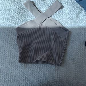 Cropped ribbed babaton top